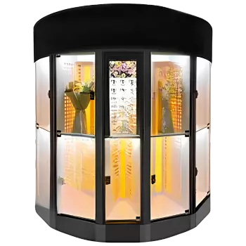 Distributeur automatique de fleurs Bloomatik, casiers réfrigérés éclairés la nuit